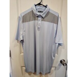 Men's Callaway Moisture Wicking Polo Golf Shirt Light Blue Gray XL